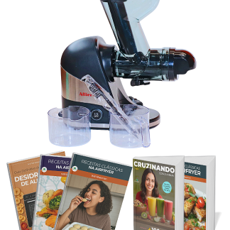 USADO KIT Slow Juicer Moedor Espremedor Extrator de Prensa a Frio + 5 E-books